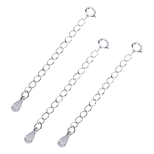 ARTIBETTER 3 Stück Sterling Silber Verlängerungskette Verstellbare Ketten für Armbänder Schmuck DIY Zubehör Leicht und Praktisch Rostfrei für Kreative Projekte von Artibetter