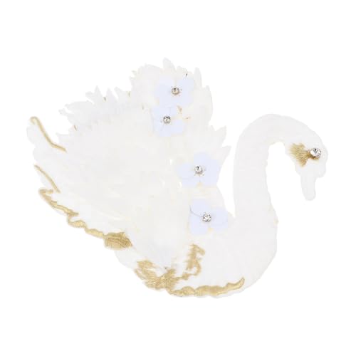 ARTIBETTER 3 Stück Swan Shape Stickerei Patches Große Weiße Applikationen für Kleidung Diy Handwerk zur Individuellen Gestaltung und Dekoration von Textilien von Artibetter