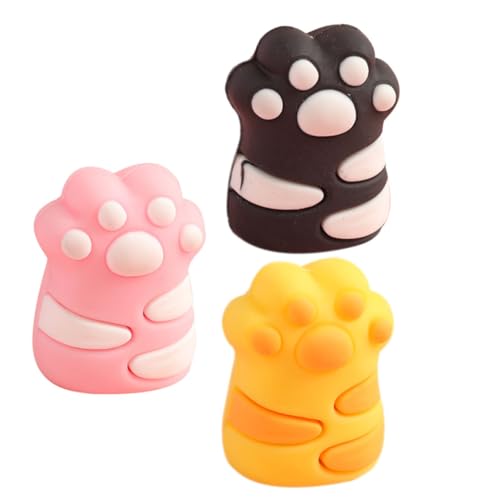 ARTIBETTER 3 Stück Teiliges Cartoon Bleistiftanspitzer für Handantrieb Ergonomisch mit Lustigen Katzenpfoten Design für Schule und Kreative Projekte von Artibetter