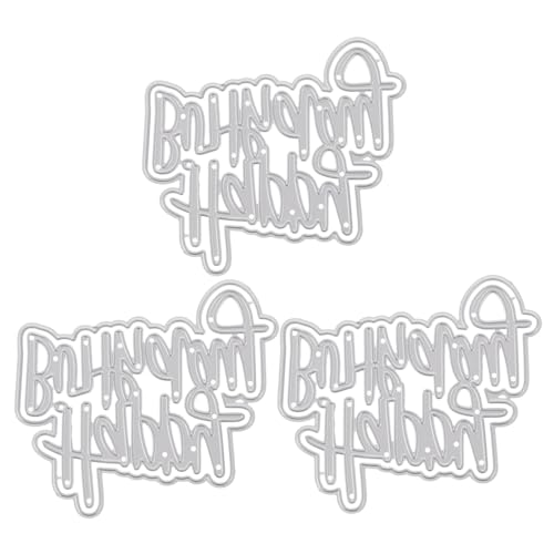 ARTIBETTER 3 Stück Teiliges DIY Stanzformen Happy Birthday aus Langlebigem Karbonstahl Metall Stanzschablonen für Kartengestaltung Prägen und Scrapbooking Vielseitig für Papierbasteln und von Artibetter