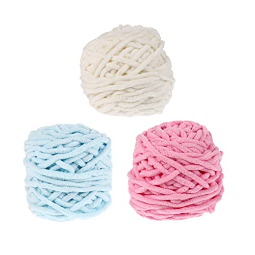 ARTIBETTER 3 Stück Teiliges Diy Baumwollgarn für Handarbeiten Weiche Atmungsaktive Wolle Rosa und Wasserblau für Pullover Schals und Kreative Projekte von Artibetter