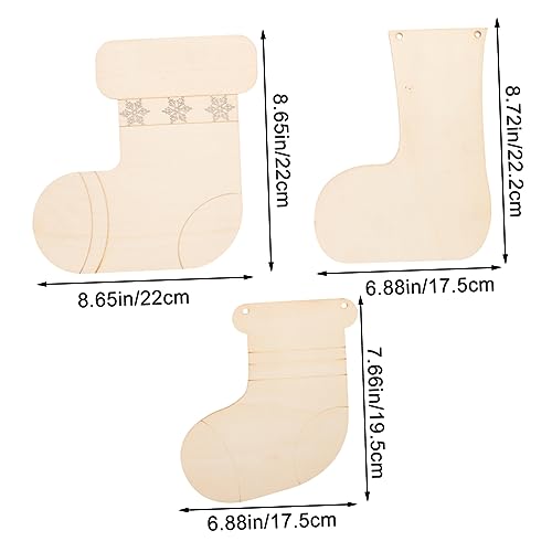 ARTIBETTER 3 Stück Teiliges Holzsockenanhänger aus Naturbelassenem Holz Blanko Sockendeko für DIY Weihnachtsbasteln Glatte Oberfläche für Kreative Handarbeiten und Festliche Dekoration von Artibetter