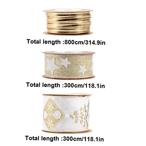 ARTIBETTER 3 Stück Teiliges Weihnachtsband Set Goldene Schleifenbänder mit Weihnachtsbaum Dickes Glänzendes Geschenkband für Geschenkverpackung Basteln Party und Festliche Dekoration ARTIBETTER 3 Stück Teiliges Weihnachtsband Set Goldene Schleifenbänder mit Weihnachtsbaum Dickes Glänzendes Geschenkband für Geschenkverpackung Basteln Party und Festliche Dekoration von Artibetter