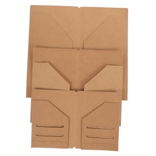 ARTIBETTER 3 Stück Veranstalter Nachfüllzubehör Kartensortierer Brieftasche Mit Kartenhülle Reißverschlusstasche Kraft-ordner Aktenordner Aus Papier Zipper -dokumentfall Kraftpapier Khaki von Artibetter