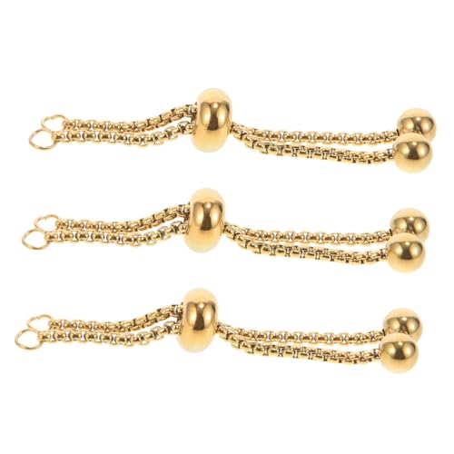 ARTIBETTER 3 Stück Verstellbare Edelstahl Schiebearmband Verlängerungsketten mit Perlen für DIY Schmuckherstellung Damen und Mädchen Anpassbare Armbandverlängerung für Verschiedene von Artibetter