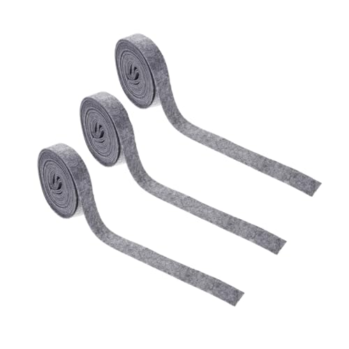 ARTIBETTER 3 Stück Wollfilz Gurtband Breites Band Dekofilz Material Stoffband Filzband Applikationen Filz Zum Basteln DIY Filzband Dekofilzband Bänder Zum Basteln Grau von Artibetter
