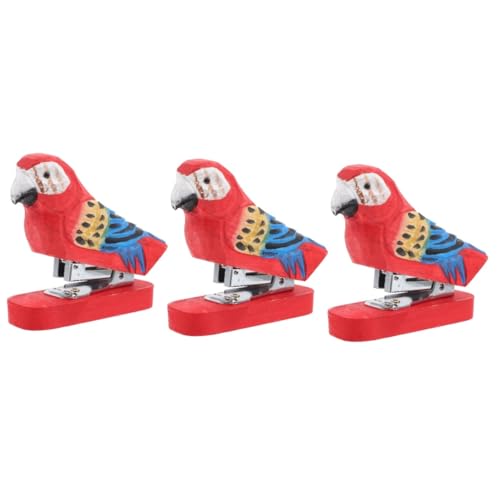 ARTIBETTER 3 Teiliger Tierhefter Aus Holz Lustige Tiere Kinderzimmer Kreativer Cartoon Desktop Süß Mit LED Bürohefter Neuartiger Hefter Papierheftwerkzeug Cooler Hefter Papierhefter von Artibetter