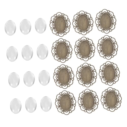 ARTIBETTER 30 Stück Bronze -Bodenhalter Brosche Kunsthandwerk Bausatz Lünette Gold Cabochon-Rohlinge Schmuckhandwerk Schmuckset Anstecknadel-Schmuckherstellung Schmuck-Suchset Legierung von Artibetter