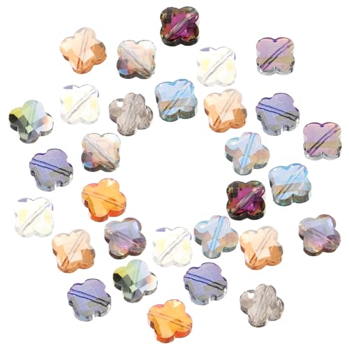 ARTIBETTER 30 Stück Bunte Glasperlen für Diy Schmuck Farbige Vierblättrige Kleeblattperlen zum Auffädeln von Armbändern und Bastelset für Kreative Projekte ARTIBETTER 30 Stück Bunte Glasperlen für Diy Schmuck Farbige Vierblättrige Kleeblattperlen zum Auffädeln von Armbändern und Bastelset für Kreative Projekte von Artibetter