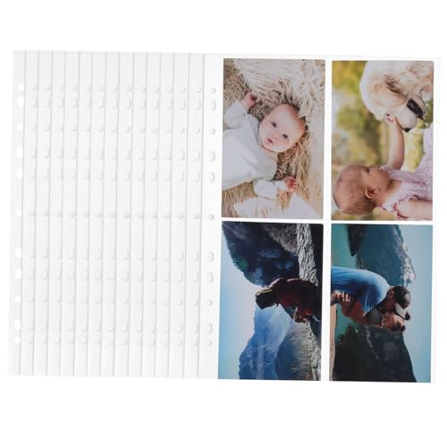 ARTIBETTER 30 Stück Doppelseitige Kartenhüllen Transparente Sammelkarten Binder Seiten Fach Kartenblätter aus Robustem Kompatibel mit Ringordnern für Fotos Postkarten und Sammelkarten von Artibetter