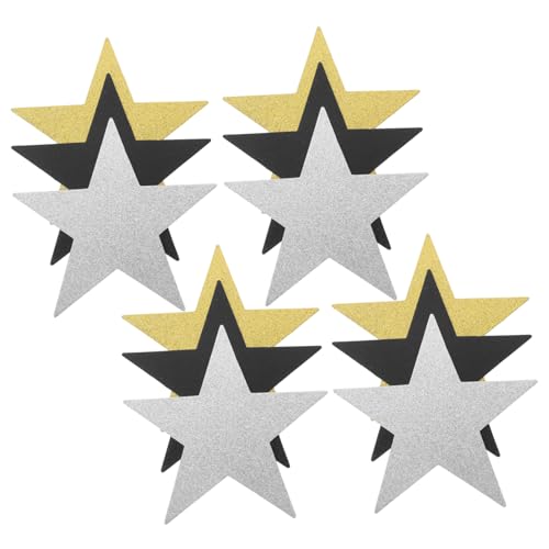 ARTIBETTER 30 Stück Fünfzackige Sterne Handgeschnitten Farbe „Welcome“ Goldenes Konfetti Stern Papierausschnitte Glitzerndes Seidenpapier Glitzerpapier Goldfolie Papierform von Artibetter