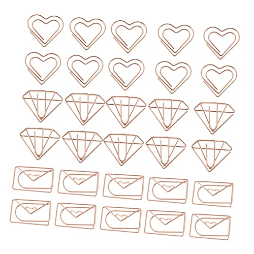 ARTIBETTER 30 Stück Herzliche Büroklammern und Umschlagform Dekorative Papierclips für Büro und Schule als Lesezeichen für Kreatives Scrapbooking von Artibetter