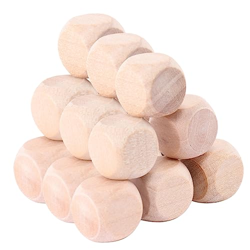 ARTIBETTER 30 Stück Holzwürfel Würfelzubehör Für Würfelt Hochzeitsdekorationen Kleine Würfel Unfertige Leere Würfel DIY-würfel von Artibetter