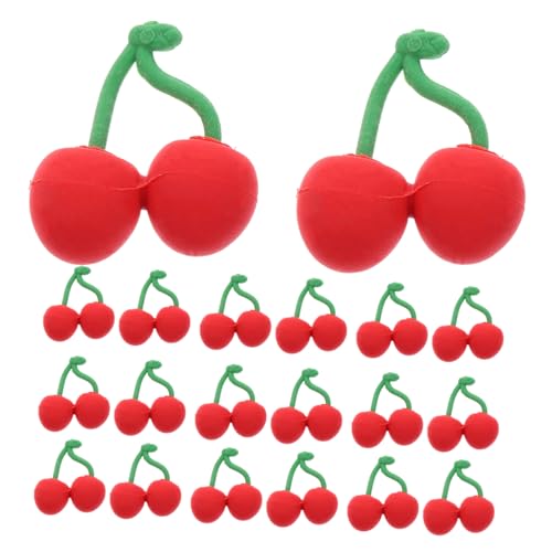 ARTIBETTER 30 Stück Kirsch-radiergummi Schreibtischzubehör Für Haustiere Schreibtisch Für Haustiere Spielzeugapfel Duftende Radiergummis Tier Radiergummis Für Rosa Radiergummi Rot von Artibetter