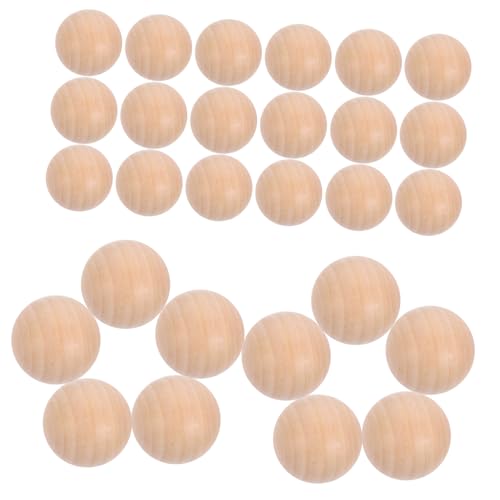 ARTIBETTER 30 Stück runde Holzkugel Hartholz aus zum Basteln runde Perle groß rundes DIY Schmuckzubehör Holzperlen für Dekoration einfache Holzperlen Bastelperlen selber machen Hölzern von Artibetter