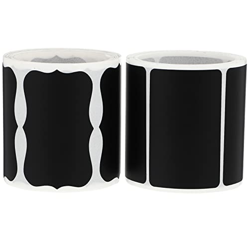ARTIBETTER 300 Stück Abnehmbare Etiketten für Zutaten Wasserdichte PVC Aufkleber für Lebensmittel Schwarze Quadratische und Verzierte Etiketten für Zuhause von Artibetter