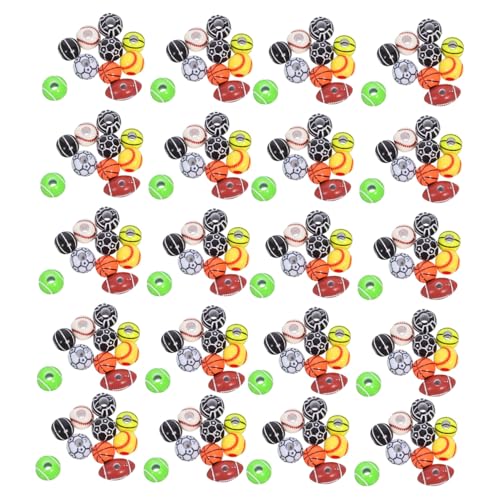 ARTIBETTER 300 Stück Acryl Sports Charms mit Baseball Basketball Tennis Volleyball Fußball und Rugby Perlen in Lebendigen Farben Langlebig und Großlochig für DIY Armbänder Halsketten und von Artibetter