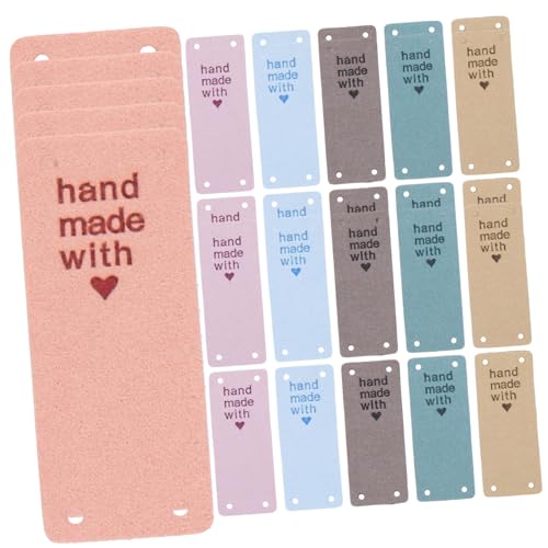 ARTIBETTER 30Stücke Handgefertigte Mikrofaser Labels Verschiedenen Farben Stilvolle Stoffetiketten für DIY Kleidung und Nähprojekte Langlebig und Wiederverwendbar von Artibetter