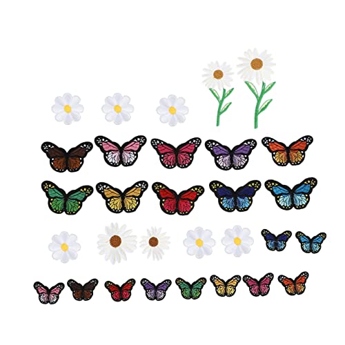 ARTIBETTER 33 Stück Bügel Patches Teilig Schmetterlingsdesign zum Aufbügeln für Kleidung Taschen Schals und Mehr Selbstklebend Stoffreparatur Diy Applikationen von Artibetter