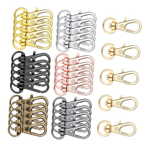 ARTIBETTER 35 Stück Drehbarer Hummer Karabiner Schlüsselringe Zinklegierung Bunte Schlüsselanhänger für Diy Bastelprojekte und Taschen Drehbar für Schlüssel und Hundeleinen von Artibetter
