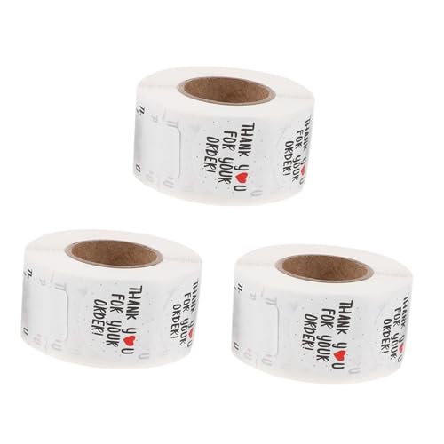 ARTIBETTER 3Roll Danke Aufkleber einfacher Siegelaufkleber Backsiegel-Etikettenaufkleber Sie Aufkleber versiegeln Dankeschön-Verpackungsaufkleber Geschenkverpackungsetiketten Weiß von Artibetter
