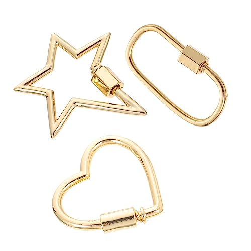 ARTIBETTER 3Stücke Schmuck Verbindungsschnalle Langlebige Karabiner für DIY Projekte Praktische Schraubverriegelung für Armbänder Geometrisches Design Zufällige Stile von Artibetter