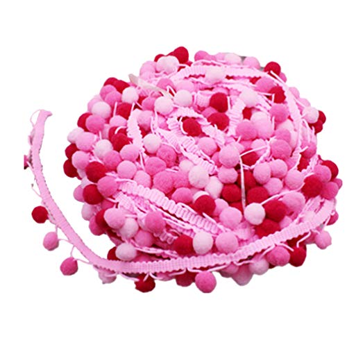 ARTIBETTER 4 5 M Farbverlaufsspitze Mit Kugeln Diy-Bommelband Mit Kleinen Kugeln Zum Basteln Von Schals Und Mützen (Pink) von Artibetter