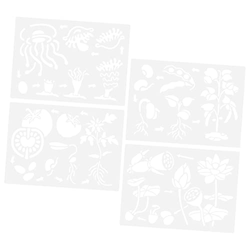 ARTIBETTER 4 Blätter Diy Malvorlagen Schablonen für Pflanzen Medusen Zeichenschablonen Wiederverwendbare Bastelvorlagen für Projekte Fördert Kreativität und Handwerkliche Fähigkeiten von Artibetter