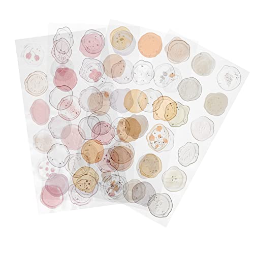 ARTIBETTER 4 Blätter Wachssiegel Aufkleber Bögen Selbstklebende Retro Sticker für Umschläge und DIY Projekte Bunten Designs für Einladungen und Karten von Artibetter