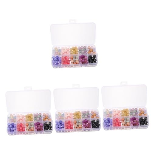 ARTIBETTER 4 Boxen Bunte Glasperlen für Schmuckherstellung Runde Diy Bastelperlen für Armbänder und Ohrringe für Kreative Handarbeiten und von Artibetter