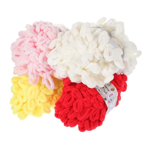 ARTIBETTER 4 Rollen Garn Zum Basteln Strickschal Strickgarn Schalgarn Garn Stricken Halstuchgarn Home Handstricken DIY Garn Strickmaterial Kompaktgarn DIY Garne Polyester von Artibetter