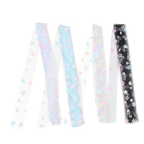 ARTIBETTER 4 Rollen Haarschleife Seide Hochzeit Verpackung Party Stoff Chiffon Festival-geschenkband Blumenband Verschleißfestes Geschenkband Festival-handwerksband Dünnes Band Polyestergarn von Artibetter