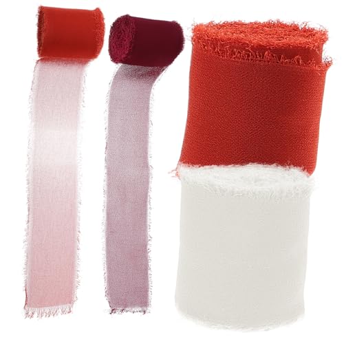 ARTIBETTER 4 Rollen Handgefertigtes Chiffonband für Hochzeiten Einladungen und DIY Projekte pro Rolle für Dekoration und Bastelideen von Artibetter