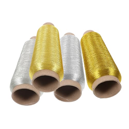 ARTIBETTER 4 Rollen Metallische Stickgarne DIY Handarbeitsgarne Praktische Nähgarne für Kreuzstich und Bastelarbeiten Bequemes Stickgarn von Artibetter