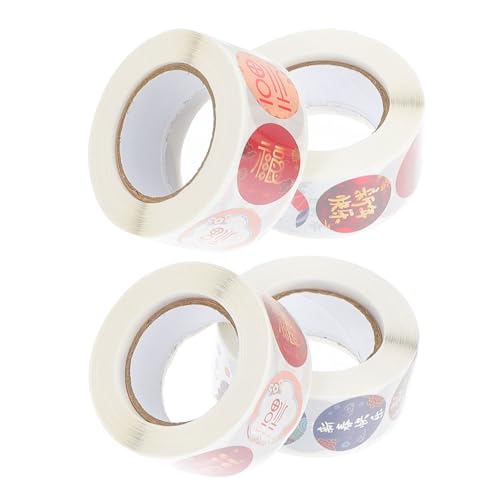 ARTIBETTER 4 Rollen Neujahrs Aufkleber Selbstklebend Bunte Muster für Geschenktüten Dekoration Einfache Anwendung Rückstandsfrei Entfernbar Festliche Sticker für Familie und Freunde ARTIBETTER 4 Rollen Neujahrs Aufkleber Selbstklebend Bunte Muster für Geschenktüten Dekoration Einfache Anwendung Rückstandsfrei Entfernbar Festliche Sticker für Familie und Freunde von Artibetter