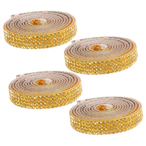 ARTIBETTER 4 Rollen Selbstklebendes Strassband Breit Glitter Dekoband Glitzernde Strassstreifen für Geschenkverpackung DIY Schmuck Kleidung und Bastelarbeiten von Artibetter