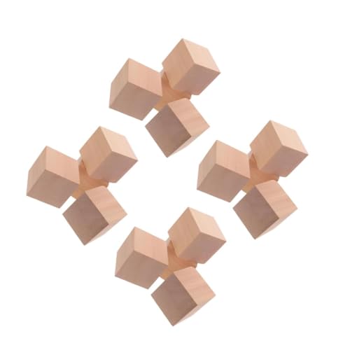 ARTIBETTER 4 Sätze Blöcke Unvollendet Gebäude Konstruktionsspielzeug Planke Name Malerei Farbig Holzdekoration Holzhandwerk Holzwürfel Holzblock Unfertige Leere Holzklötze 4 Stück * 4 von Artibetter