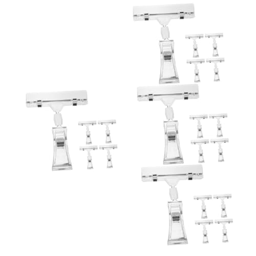 ARTIBETTER 4 Sätze Bulletin -board -etikettenordner Schule Halter Fan-shop Einzelhandel Fotoclip Klarer Clip Für Lebensmittelschilder Clips Für Warenschilder Memo -clip Plastik 5 Stücke * 4 von Artibetter