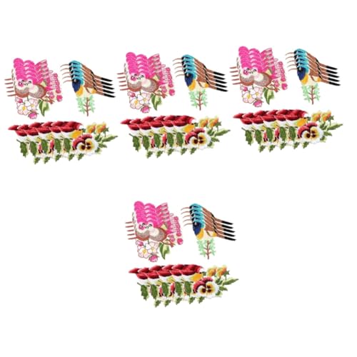ARTIBETTER 4 Sätze Cartoon Gestickte Applikationen Aufbügelbare Patches Für Kleidung Taschen Und Accessoires Zum Verzieren Und Reparieren Von Textilien 15 Stücke * 4 von Artibetter