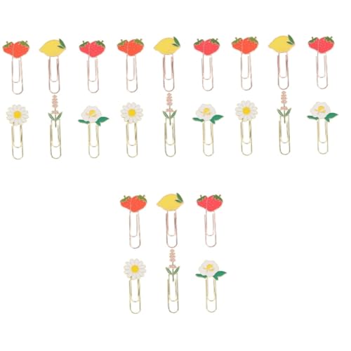 ARTIBETTER 4 Sätze Fruchtpapierclip Lesezeichen Dokumentieren Papierclips Dekorative Papierklammern Büroklammern Kleine Papierklammern Kleine Dokumentenklammern Zinklegierung 6 Stück * 4 von Artibetter