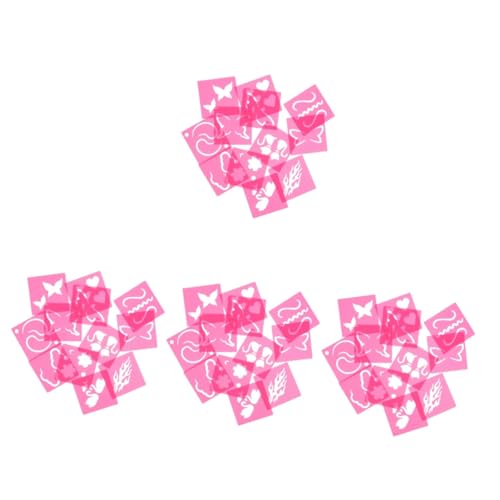 ARTIBETTER 4 Sätze Gemalte Vorlage Schminkschablone Plastikschablonen Gesichtsbemalungsschablonen Schablonen Vorlagen Gesichts-make-up-musterschablonen Schablonenmissage Rosig 12 Stück * 4 von Artibetter