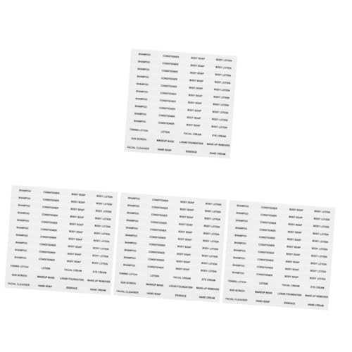 ARTIBETTER 4 Sätze Hautpflegeproduktetikett Kontinuierlich Unterabfülletikett Flasche Aufkleber Klebeetiketten Kosmetiketiketten Kosmetik Reisezubehör Pvc 20 Blätter * 4 von Artibetter