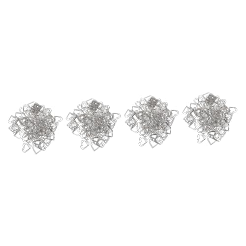 ARTIBETTER 4 Sätze Liebe Büroklammer Größe Büroklammern Form Herz Kleine Papierklammern Papierverschlüsse Neuheit Büroklammer Mini-büroklammern Dokumentpapierclips Metall Silber 100 Stück * 4 von Artibetter
