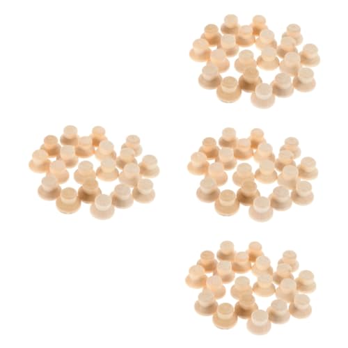 ARTIBETTER 4 Sätze Marionettenhut Diy Leere Peg-puppen-mütze Blanko-peg-puppenhut Party Anbindung Hut Aus Unbemalten Holzklammern Mini-hut Mit Verzierung Hölzern 40 Stück * 4 von Artibetter