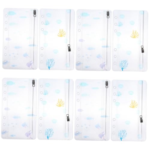 ARTIBETTER 4 Sätze Ocean Series Handbuch Buch Zubehör Kleine Taschen Beutel Notebook Organizer Supplies Reißverschluss Binder Dokument Ordner Tasche Dokument Tasche Pvc 2 Stück * 4 von Artibetter