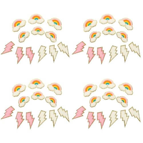 ARTIBETTER 4 Sätze Regenbogen Patch Stil Stoff Dekorativer Näh Patch Dekorations Patches Bestickter Für Cartoon Kleidung Applikation Neon Stickerei Applikation 12 Stück * 4 von Artibetter
