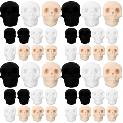 ARTIBETTER 4 Sätze Schädelperlen Kappen Für Nadeln Schützende Nadelspitzenstopper Nadelspitzenabdeckungen Schutzabdeckung Für Die Kieselgel 12 Stück * 4 von Artibetter