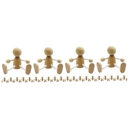 ARTIBETTER 4 Sätze Teiliges Holzpuppen Zum Bemalen Diy Holzfiguren Für Dekorative Holzspielzeuge Bewegliche Puppen Mit Feiner Verarbeitung Für Bastelprojekte Und Wohnaccessoires 6 Stück * 4 von Artibetter