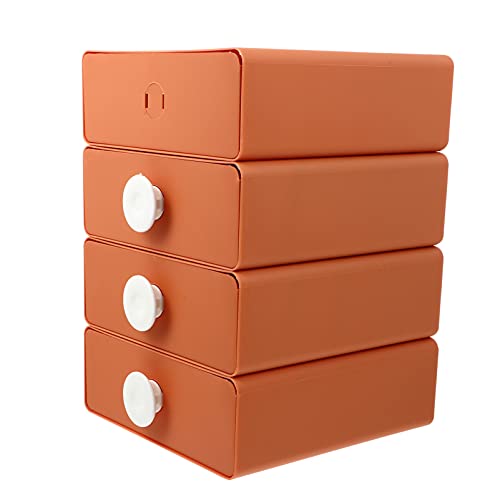 ARTIBETTER 4 Stück Aufbewahrungsboxen aus Praktische Desktop Organizer für Kosmetik Schreibwaren und Robuste Vielseitige Sortierboxen Orange für Schreibtisch und Büro von Artibetter