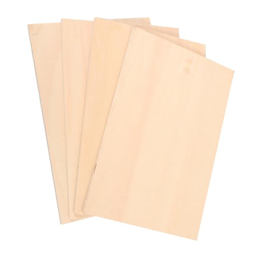 ARTIBETTER 4 Stück Blätter Schneidebrett aus Holz für Basteln Planke dünn unvollendete Quadrate Holzspan Holzausschnitte unfertige Holzplatte DIY Holztafel Holzschild hölzern von Artibetter